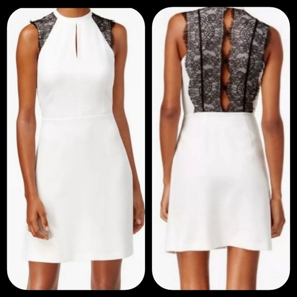 Michael Kors Dresses & Skirts - MICHAEL KORS A LINE DRESS WITH BLACK LACE DETAILS